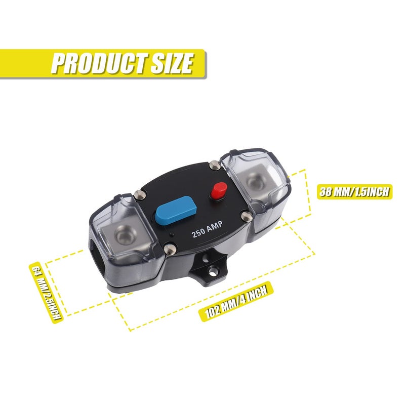 EPLZON 300A 12-48 Volt DC Self Recovery Circuit Breaker with Manual Reset Button for Automotive Rv Marine Boat (300Amp) - Image 2